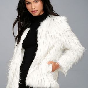 Aurora White Faux Fur Jacket - super soft!